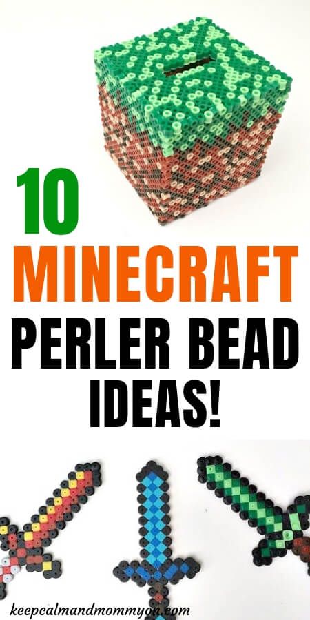 10 Minecraft Perler Beads! - Keep Calm And Mommy On - Minecraft Ideas - Minecraft Crafts- Perler Bead Ideas Minecraft Melty Beads, Peeler Bead Minecraft, Minecraft Beads Pattern, Perler Bead Minecraft Patterns, Easy Perler Bead Patterns Simple, Perler Bead Patterns Minecraft, Perler Beads Minecraft, Perler Minecraft, Perler Bead Minecraft