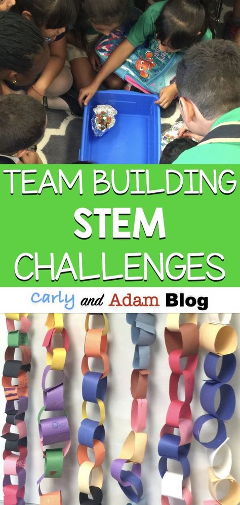 Building Stem Activities, Teamwork Challenges, Cooperation Activities, Teamwork Activities, Build Classroom Community, Elementary Stem Activities, Easy Stem, Stem Classes, Stem Elementary