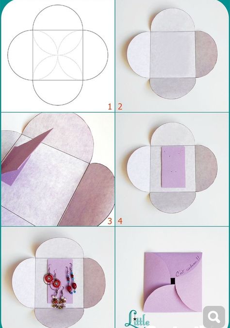 Necklace Box Diy, How To Wrap Earrings As A Gift, Jewelry Packaging Diy, Jewelry Packaging Design, Packaging Diy, Handmade Packaging, Gift Box Template, Origami Crafts Diy, Diy Gift Box