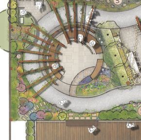 Landscape Ideas Plan Architecture, Landscape Design Drawings Plan, Park Ideas Design, Amphitheater Plan, House Landscape Plan, Park Landscape Design Plan, Park Design Architecture, Garden Architecture Plan, Park Design Plan