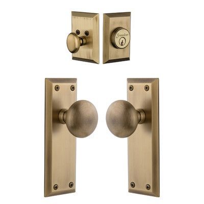 Grandeur Fifth Avenue Keyed Door Knob Finish: Vintage Brass Exterior Door Hardware, Front Door Hardware, Baldwin Door Hardware, Door Coverings, Contemporary Doors, Front Door Handles, Interior Accents, Brass Door, Home Doors