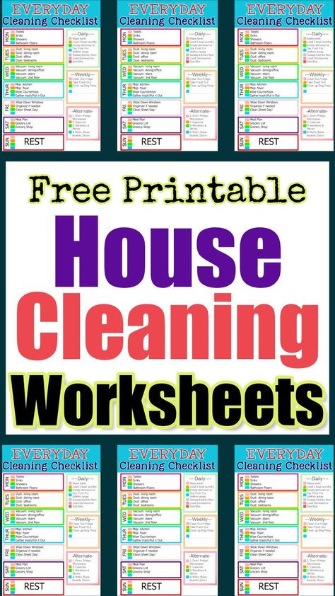 House Cleaning Worksheets-FREE Printable PDF Checklists planneridea #plannercommunity📅 Everyday House Cleaning Checklist, Checklist For Cleaning House, Free House Cleaning Schedule, House Cleaning Checklist By Room, Household Checklist Free Printable, Cleaning Calendar Printable Free, Weekly Cleaning List Free Printable, Step By Step Cleaning House, Clean House Schedule Free Printable