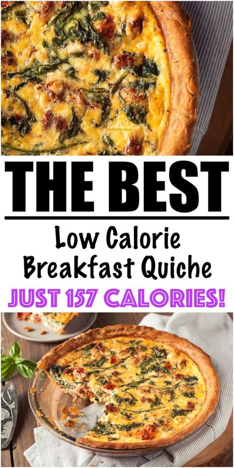 Easy Breakfast Quiche Recipe - Lose Weight By Eating Easy Breakfast Quiche Recipe, Easy Breakfast Quiche, Brunch Quiche Recipes, Breakfast Quiche Recipe, Low Calorie Vegetarian, Quiche Healthy, Quiche Spinach, Healthy Breakfast Quiche, Breakfast Quiche Recipes Easy