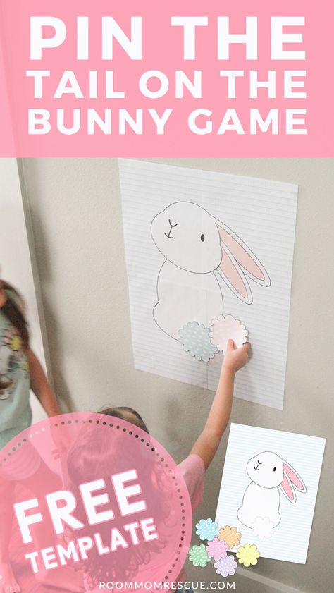 If you’re looking for a fun and easy indoor Easter game for kids, look no further than this FREE DIY Pin the Tail on the Bunny game. This DIY Easter game requires common materials you probably already have in your home and is super easy to make. This game is also perfect for your Easter classroom party. Children always have a blast playing pin-the-tail at school! Get the free printable template at roommomrescue.com! Easter Classroom Party, Diy Easter Games, Easter Class Party, Bunny Game, Fun Easter Games, Easter Classroom, Easter Games For Kids, Easter Party Games, Pin The Tail