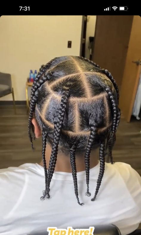 Large Plaits Braids Men, Men 4c Hairstyles, Jumbo Box Braids Men, Male Box Braids, Guys Braids, Men Box Braids, Box Braids Men, Mens Twists Hairstyles, Boy Braids