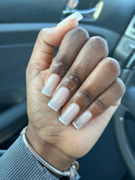 Cloudy White French Tip Nails, Soft White French Tip Nails, White On White French Tip, White On White French Tip Nails, Cloudy White Nails, White On White French Manicure, Milky White French Tip Nails, White On White French, French Toe Nails