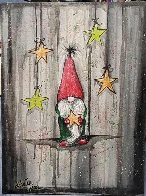 Gnome Paint, Santa Paintings, Cartoon Painting, Country Stars, Window Painting, Christmas Paintings, Paint Party, Christmas Gnome, Garden Projects