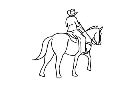 Man Riding A Horse Drawing, Man Riding Horse Drawing, Horse Riding Sketch, Man On Horse Drawing, Riding A Horse Drawing, Horse Riding Drawing, Horse Rider Drawing, Riding Horse Illustration, Horse Riding Painting