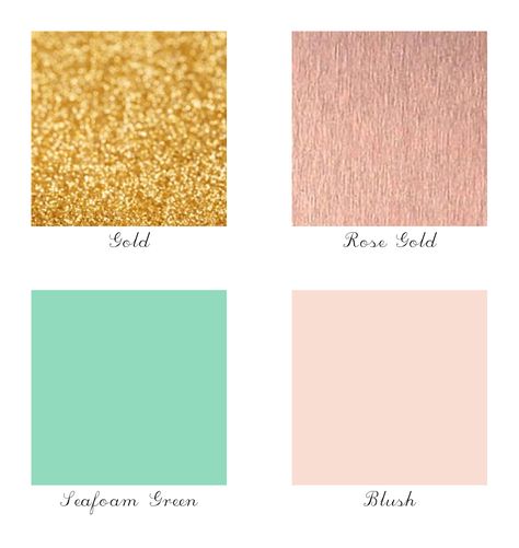 Gold, rose gold, blush, seafoam green wedding Rose Gold Mint Green Wedding Bridesmaid Dresses, Mint Green And Rose Gold Wedding, Seafoam Green And Pink Wedding, Sea Foam Green Color Pallette, Rose Gold And Mint Wedding, Seafoam Green Office, Turquoise And Rose Gold Wedding, Colors That Go With Rose Gold, Sea Foam Green Wedding