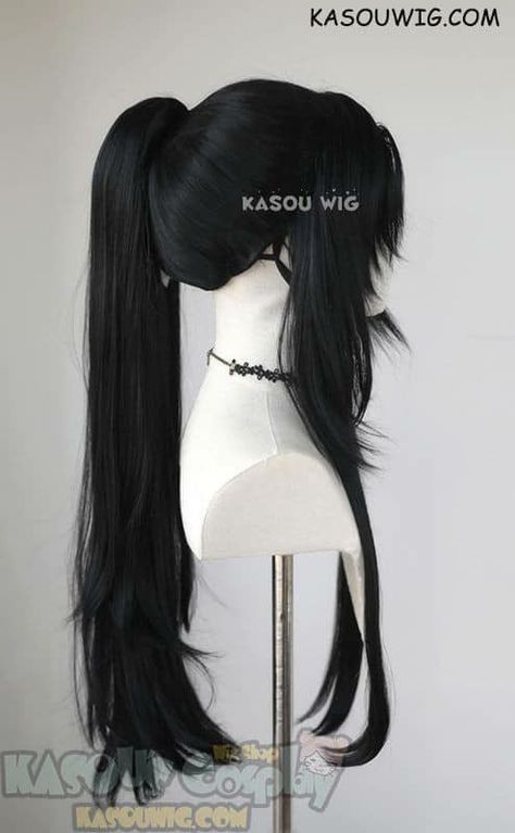 Wei Wuxian Hairstyle, Long Black Hair Ponytail, Long Black Ponytail, Anime Cosplay Outfits, Long Black Hairstyles, Black Hair Ponytail, Black Hair Wig, Hairstyles Anime, Grandmaster Of Demonic Cultivation