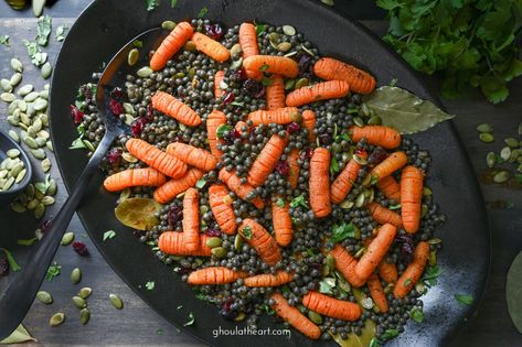 Halloween Dinner Vegetables, Halloween Green Salad Ideas, Halloween Cauliflower Skull, Pumpkin Couscous Salad, Autumn Pearl Couscous Salad, Ginger Honey Lemon, Halloween Party Drinks, Citrus Dressing, Ginger Dressing