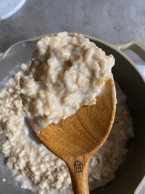 Irish Oatmeal, Creamy Oatmeal, Oatmeal Recipe, Vegan Yogurt, Oatmeal Breakfast, Dairy Free Milk, 7 Minutes, Unsweetened Almond Milk, Frozen Blueberries