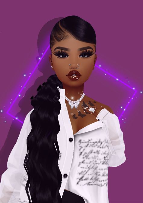 Pink Glitter Wallpaper, Drawing Designs, Imvu Outfits, Bratz Girls, Virtual Girl, Disney Princess Fashion, Baddie Outfits Ideas, Black Kids Hairstyles, Black Cartoon