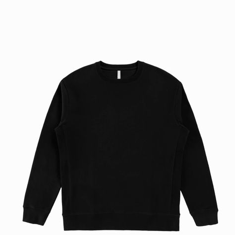 Black Organic Cotton Crewneck Sweatshirt — Original Favorites Wind Mill, Blank Crewneck, Black Crewneck, Supima Cotton, Pitcairn Islands, Comfy Fits, Guinea Bissau, Mozambique, Leisure Wear