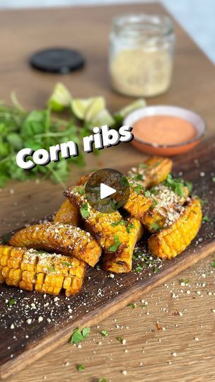 Corn Ribs Recipe, Cooked Corn, Recipes Corn, Corn Ribs, Grilled Carrots, Rib Sauce, Meat Free Monday, Corn Recipe, Vegan Mayo