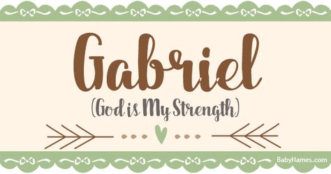 All about the name Gabriel: Meaning, origin, and popularity of Gabriel. What does Gabriel mean? Click for more information about the name Gabriel and thousands of other baby names. Caleb Name Meaning, Matthew Meaning, Hebrew Baby Names, Unisex Baby Names, Names For Boys, Name Origins, Names Girl, Gender Neutral Names