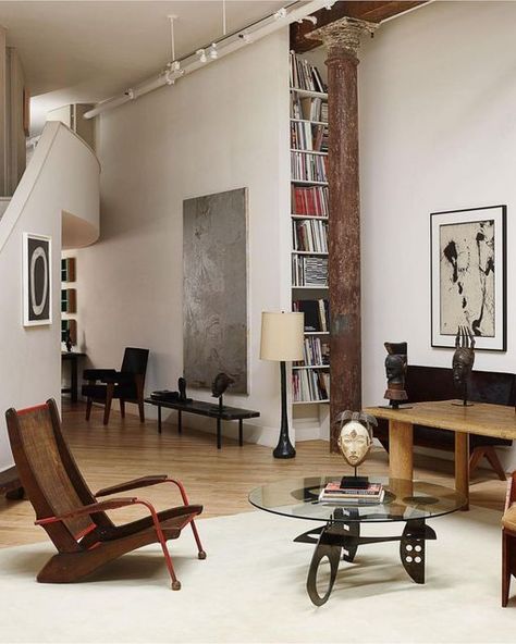 Serge Mouille Floor Lamp, Prouve Chair, Pierre Chareau, Tribeca Loft, Lamp Large, Nina Campbell, Traditional Interior Design, Charlotte Perriand, Pierre Jeanneret