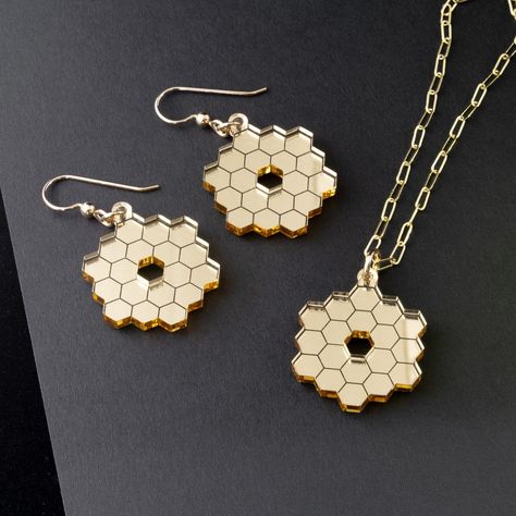 Hexagonal Mirror, Mirror Earrings, Space Jewelry, James Webb, James Webb Space Telescope, Jewelry Mirror, Science Gifts, Mirror Acrylic, Space Telescope