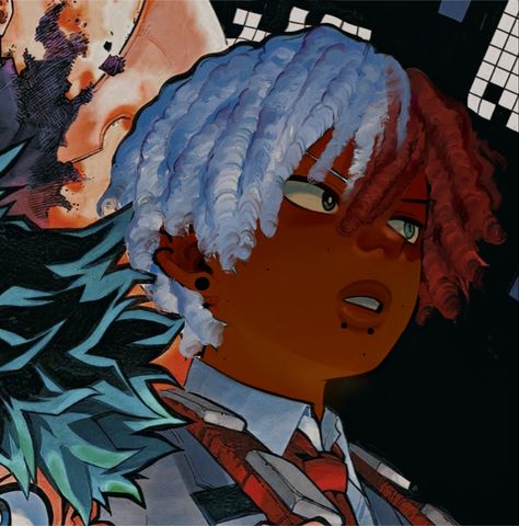 Blasian Mha Edit, Blk Anime Edits, Blasian Todoroki, Black Anime Fanart, Mha Black Edit, Black Todoroki, Black Edits Anime, Black Anime Edits, Black Mha Characters