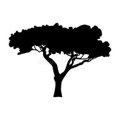 Safari Tree Silhouette, Acacia Tree Illustration, Acacia Tree Drawing, Acacia Tattoo, African Tree Silhouette, Safari Watercolor, Africa Silhouette, Africa Trees, Aussie Outback