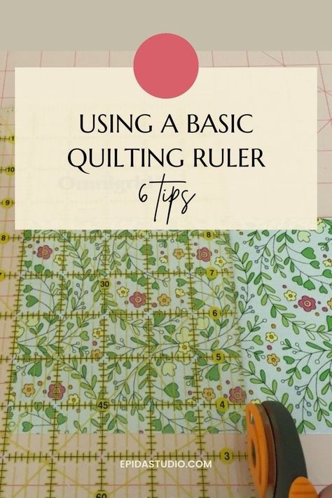 Use your basic quilting ruler safely and efficiently with these tips. This quilt tutorial is helpful for beginners or experienced quilters. How To Use A Quilting Ruler, Quilting Basics For Beginners, Basic Quilting, Easy Quilt Tutorials, Quilting Math, Basic Quilt, Quilt Tutorial, Quilting Rulers, Scrappy Quilt