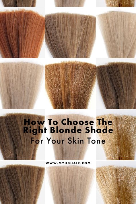 How To Choose The Right Blonde Shade For Your Skin Tone Instead of guessing if the Blonde will suit you, see if it matches your Skin Tone or find the one that will. Olive Skin Blonde Hair, Cool Tone Hair Colors, Cold Skin Tone, Neutral Blonde Hair, Cold Blonde, Golden Hair Color, Natural Dark Blonde, Skin Tone Hair Color, Neutral Skin Tone