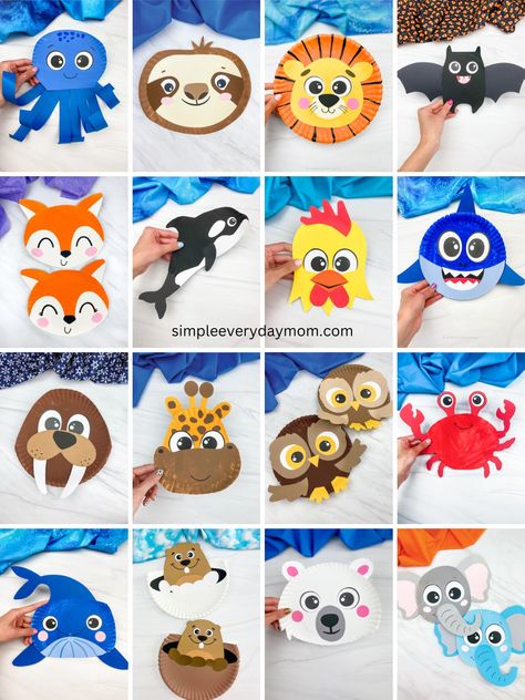 🦁 Animal Paper Plate Crafts ✂️ See... - Fun Crafts For Kids Animal Paper Plate Crafts, Fireflies Craft, Mouse Crafts, Name Crafts, Handprint Craft, Paper Plate Crafts, Plate Crafts, Fun Crafts For Kids, Paper Cutout