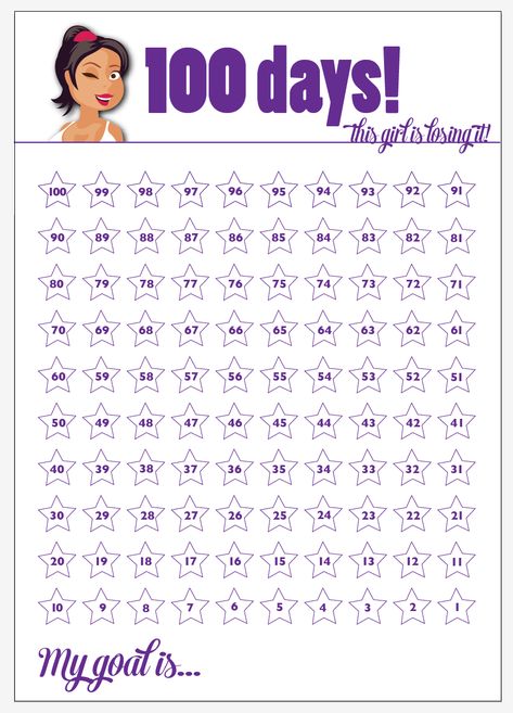 The Skinny Doll: 100 days! 100 Day Countdown, Countdown Template, 100 Day Plan, Countdown Calendar Printable, Calendar Printing, Free Calendar Template, 100 Day Challenge, Money Saving Techniques, Air Hostess