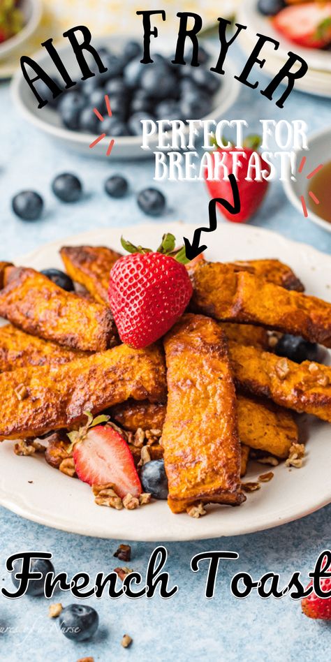 Air Fryer Cinnamon French Toast Sticks are perfect for a family breakfast or anytime snacking, these easy air fryer french toast sticks are browned and crispy on the outside (from the air fryer), and soft and gooey on the inside. Cinnamon French Toast Sticks, Air Fryer French Toast Sticks, Air Fryer French Toast, French Toast Sticks, Cinnamon French Toast, Family Breakfast, Easy Air Fryer, Air Frying, Perfect Breakfast