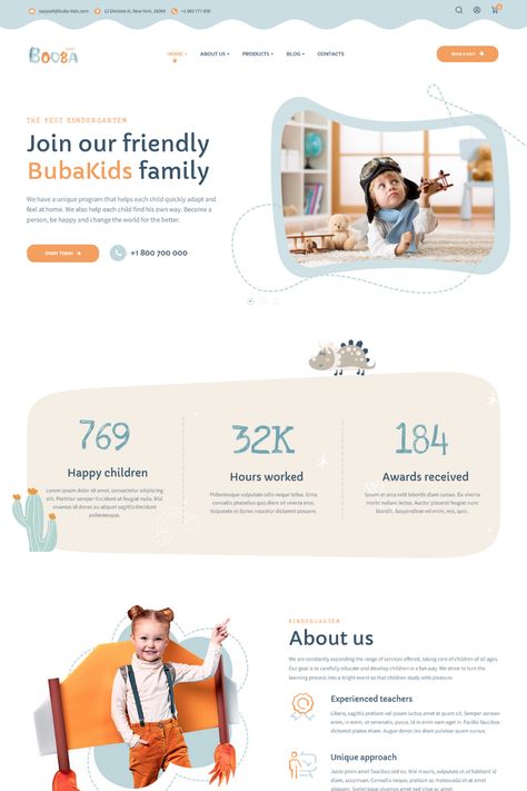 Booba is a kindergarten and preschool WordPress theme that is fully compatible with Elementor and Gutenberg. It is easy to use and customize, and comes with a variety of features that are perfect for early childhood education #Preschool_Website_Design_Inspiration #Kindergarten_Website_Design_Inspiration #Nursery_Website_Design #Kindergarten_Website_Design Pediatric Website Design, Kindergarten Website Design Inspiration, Nursery Website Design, Parenting Website Design, Preschool Website Design, Kindergarten Website Design, Daycare Website Design, Childcare Website Design, Kids Website Design Inspiration