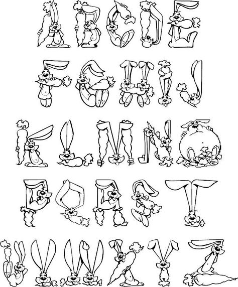 Easter Fonts, Scrapbook Fonts, Writing Fonts, Graffiti Alphabet, Hand Lettering Alphabet, Hand Lettering Fonts, Lettering Alphabet Fonts, Alphabet Coloring Pages, Alphabet Fonts