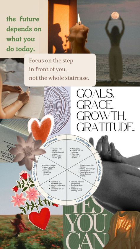 Yoga Collage Art, Yoga Collage, Workout Collage, Plan Movie, Fem Aesthetic, Goals 2025, Relationship Journal, Daily Stretches, Gratitude Board