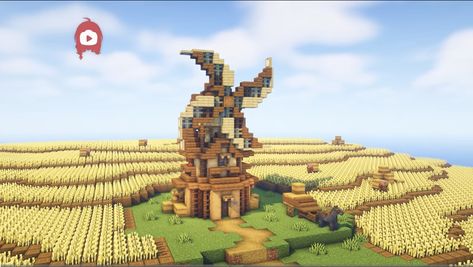 Windmill Minecraft Build, Minecraft Windmill Tutorial, Wind Mill Minecraft, Build A Windmill, Minecraft Builds, How To Build, Super Easy, Minecraft, Don't Forget