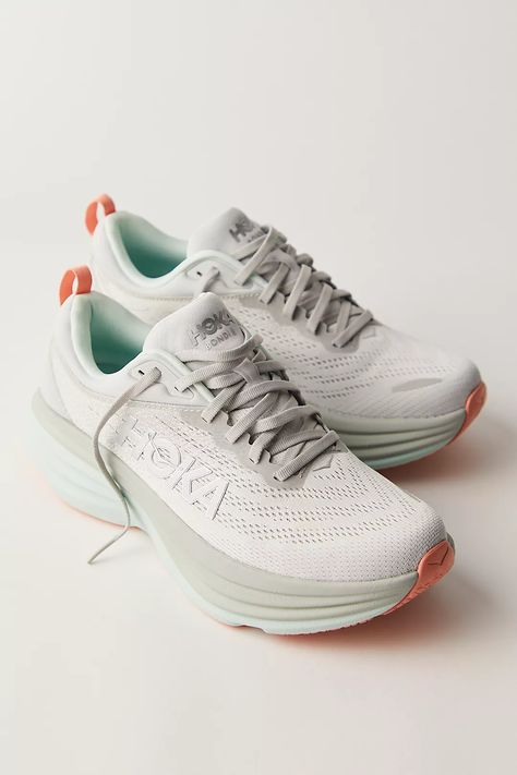 HOKA® Bondi 8 Sneakers | Free People Hoka Shoes Woman, Blue Cosmos, Peach Parfait, Hoka Bondi 8, Hoka Shoes, Sport Shoes Women, Best Running Shoes, Coral Peach, Women's Fitness