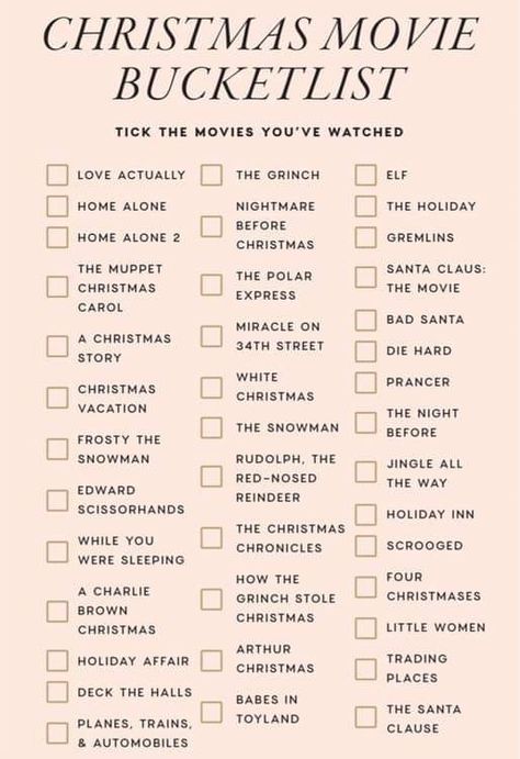 Movie Night Christmas, Movie Bucket List, Winter Movies, Movie Christmas, Christmas Bucket List, Bad Santa, Winter Bucket List, Night Christmas, Christmas Organization