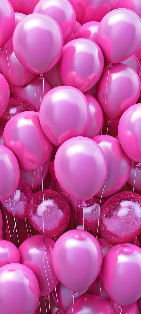 Happy Birthday Wallpaper Pink, Girly Aesthetic Wallpaper Iphone, Pink Birthday Wallpaper, Pink Glitter Wallpaper Aesthetic, Girly Ipad Wallpaper, Balloons Wallpaper, Balloon Wallpaper, Pink Glitter Wallpaper, Happy Birthday Wallpaper