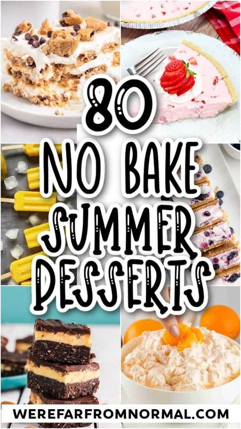 Summer Party Desserts, Quick Summer Desserts, Quick Yummy Desserts, Light Summer Desserts, Cold Dessert Recipes, Cool Whip Desserts, No Bake Summer Desserts, Bbq Desserts, Fast Desserts