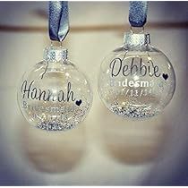 Wedding Favors Winter, Luxury Bridesmaid Gifts, Wedding Baubles, Christmas Winter Wedding, Personalised Baubles, Reiki Quotes, Christmas Wedding Favors, Luxury Wedding Gifts, Electronic Gifts For Men