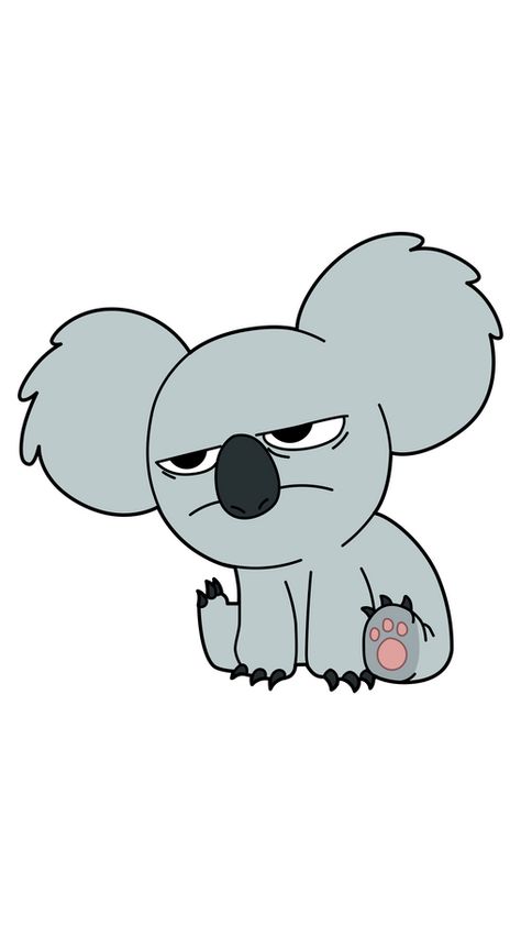 This light gray anthropomorphic koala is called Nom Nom and he is a multibillionaire made famous on the internet for a series of popular videos. The cartoon sticker from We Bare Bears with Nom Nom!. We Bare Bears Koala, Nom Nom We Bare Bears, Koala Cartoon, Koala Sticker, Koala Cute, Cartoon Koala, Koala Drawing, Popular Stickers, We Bare Bears Wallpapers