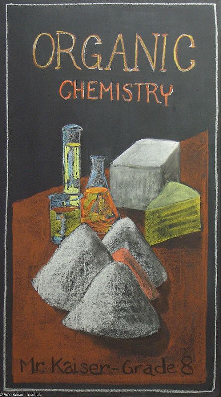 Chalkboard Pictures, Chalkboard Drawing, Blackboard Drawing, Chemistry Art, Middle School Literacy, Science Rules, 8th Grade Art, Chalkboard Drawings, 8th Grade Science