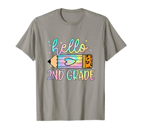 PRICES MAY VARY. Funny Hello 2nd Grade leopard tie dye pencil shirt is the perfect back to school gift for anyone that wants to say hello kinder in style.Wear this cute 2nd Grade tshirt for teachers girls, boys on your first day of school and surprise your classroom. Hello 2nd Grade T shirt Cool Back To School Leopard tie dye Pencil Themed Clothes For Little Children Child To Start His 2024-2025 Schooling Year. This Is Perfect Education Theme Piece Of Clothing For Elementary School 2nd Grade Stu Hello 2nd Grade, Funny Hello, Small Business Shirt, Business Shirt, T Shirt Image, School Gift, Business Shirts, Back To School Gifts, Teacher Tshirts