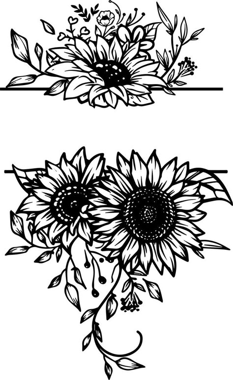 Western Flowers Drawing, Half Sunflower Drawing, Wood Burning Templates, Sunflower Outline, Coloring Pages Aesthetic, Sunflower Sketches, Pages Aesthetic, Wood Burning Patterns Stencil, Wood Burning Stencils