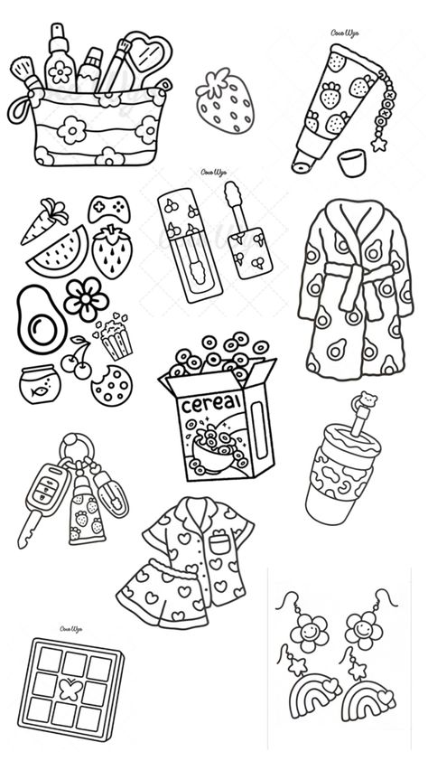 Coloring Astethic, Glow Cosmetics Coloring Book Pages, Colouring Pages Aesthetic, Aesthetic Colouring Pages, Coloring Sheets Aesthetic, Makeup Coloring Pages, Girly Coloring Pages, Easy Hair Drawings, Coloring Pages For Teens