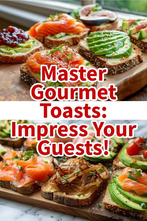 Explore Top Gourmet Toast Recipes to Wow Your Dinner Guests! Sourdough Bread Toppings Ideas, Sourdough Topping Ideas, Sourdough Toast Ideas, Avocado Goat Cheese, Gourmet Toast, Fancy Toast, Tomato Toast, Toast Ideas, Bread Toppings