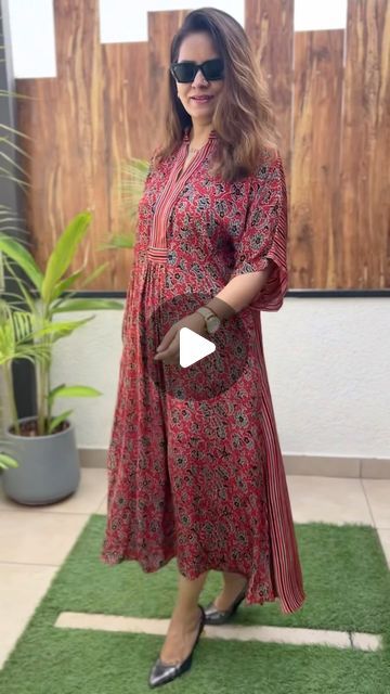 Dori By Meenu on Instagram: "PRICE 2950/- Beautiful Ajrakh Modal Silk Dress.
All sizes available. Can be customised.

Shop on doribymeenu.com or DM for orders." Ajrakh Dresses, Silk Dress, Silk, Dresses, On Instagram, Instagram