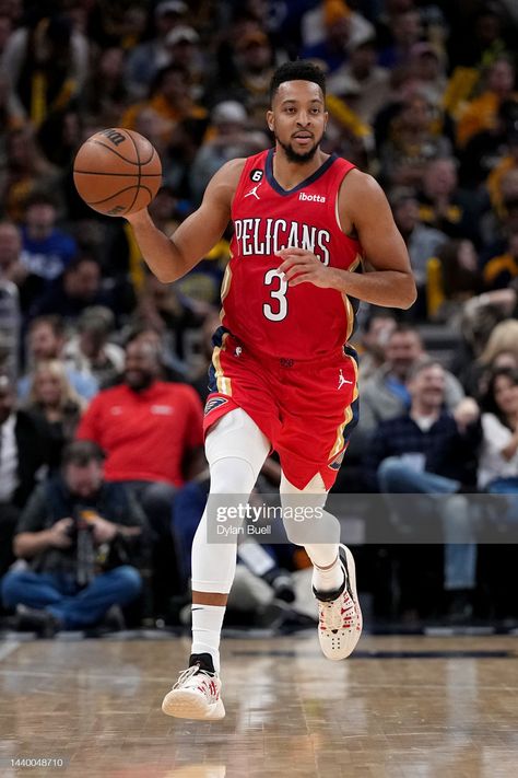 CJ McCollum of the New Orleans Pelicans dribbles the ball in the... News Photo - Getty Images Cj Mccollum Pelicans, Cj Mccollum, In The News, Indianapolis Indiana, Indiana Pacers, New Orleans Pelicans, National Basketball Association, Nba Basketball, New Orleans