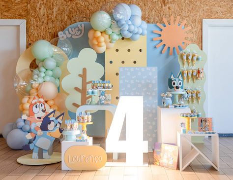 Bluey Birthday Party Ideas | Photo 2 of 10 Bluey Birthday Party Two, Bluey Party Backdrop, Bluey Birthday Ideas, Bluey Birthday Party Ideas, Bluey Birthday Party, Bluey Party, Bluey Birthday, 7th Birthday, Birthday Party Ideas