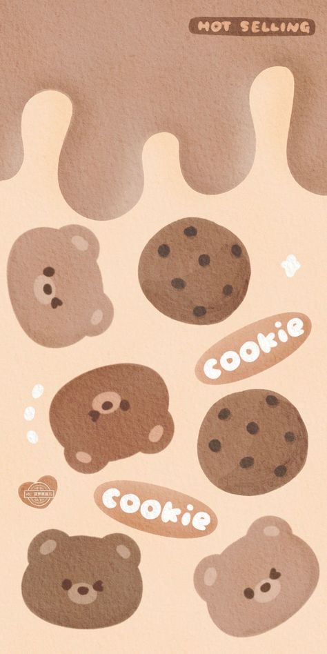 Cookies Wallpaper Aesthetic, Kawaii Brown Wallpaper, Aesthetic Teddy Bear Wallpaper, Wallpaper Cookies Backgrounds, Aesthetic Wallpaper Bear, Iphone Wallpaper Brown Aesthetic, Aesthetic Bear Wallpaper, خريطة ذهنية, Cute Iphone Wallpaper Tumblr