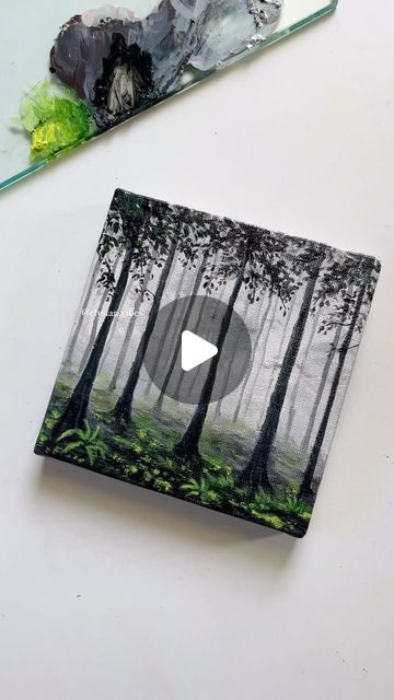 𝙄𝙨𝙝𝙖 𝙆𝙖𝙢𝙖𝙡 on Instagram: "Full process video up for subscribers 🍃
Available for sale. Shipping worldwide.

Materials:
@kokuyo.camlin acrylic paints
@amazondotin stretched canvas

[acrylic, painting, forest, nature, landscape, misty, grey, greens, art, artwork, artist, tutorial] #aesthetic #acrylicpainting #artist #artwork #paintings #canvas" Painting Forest, Canvas Acrylic Painting, Paintings Canvas, Misty Grey, Landscape Paintings Acrylic, Forest Nature, Drawings Simple, Canvas Acrylic, Nature Landscape