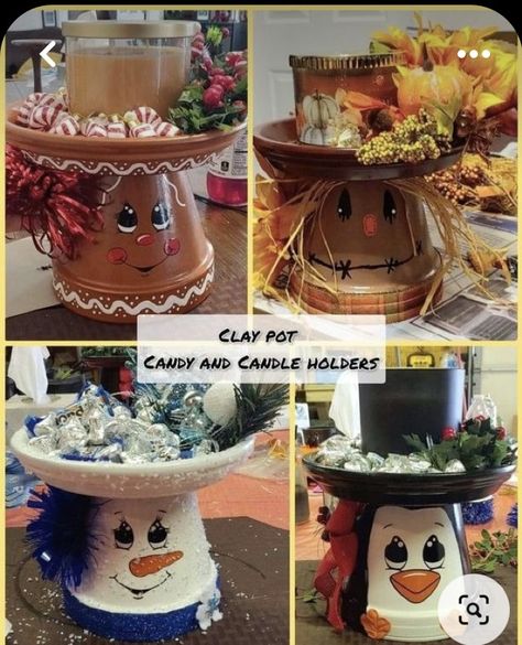 Snowman Theme, Pot Craft, Glass Spider, Spooky October, Terra Cotta Pot Crafts Diy, Idea For Halloween, Christmas Vignettes, Terra Cotta Pot Crafts, Pot Crafts